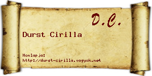 Durst Cirilla névjegykártya